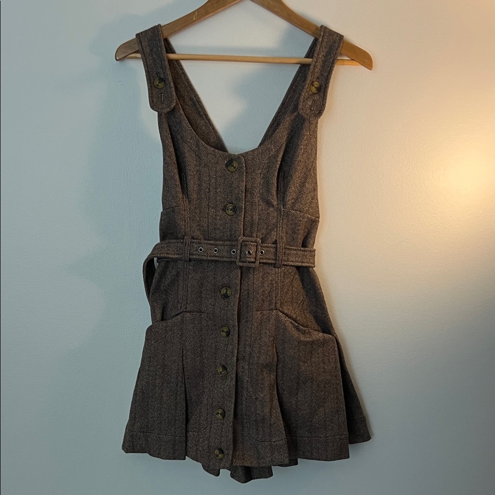 Free People Brown Button-Down Dress